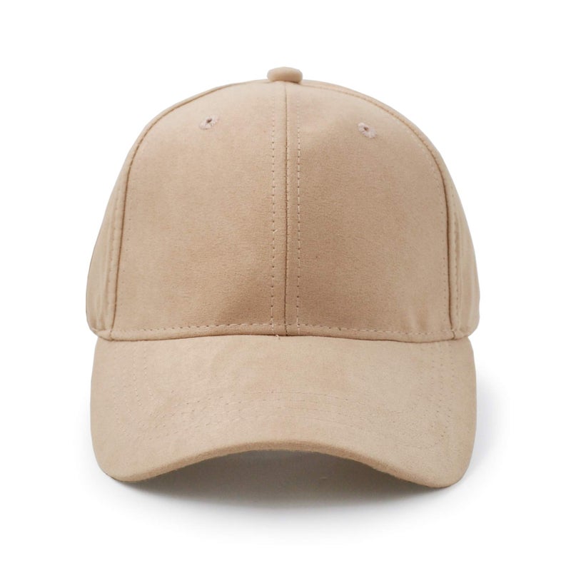 UltraKey Suede Baseball Cap, Unisex Faux Suede Leather Classic Adjustable Plain Hat Baseball Cap(Khaki) - Image 4